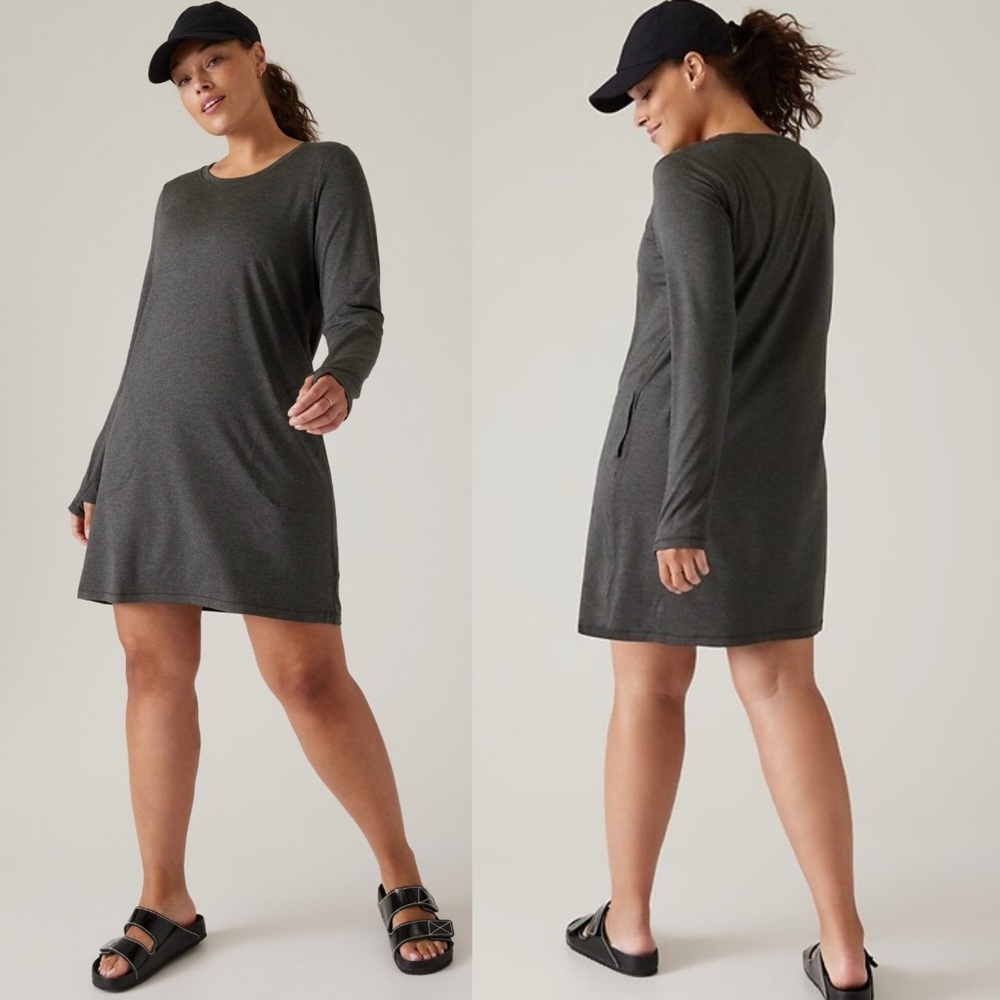 Athleta Uptempo Dress Heathered Grey size Small